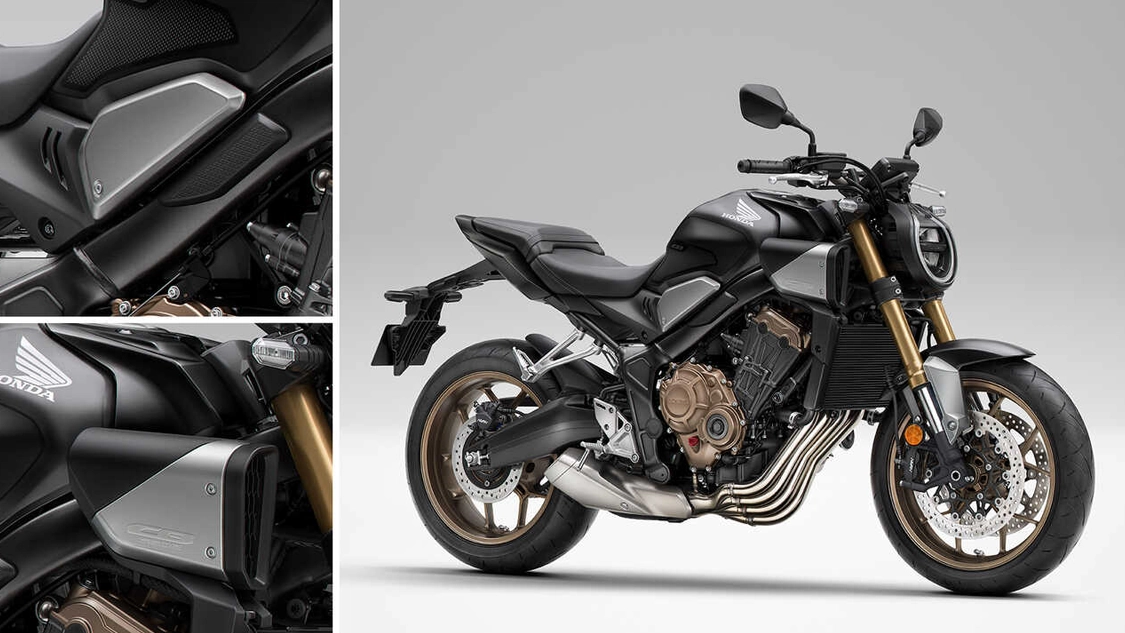 Honda CB650R en action sur route sinueuse